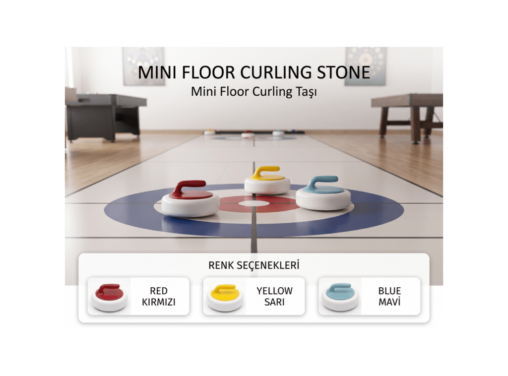 Mini Floor Curling Taşı (Saplı) 4 lü